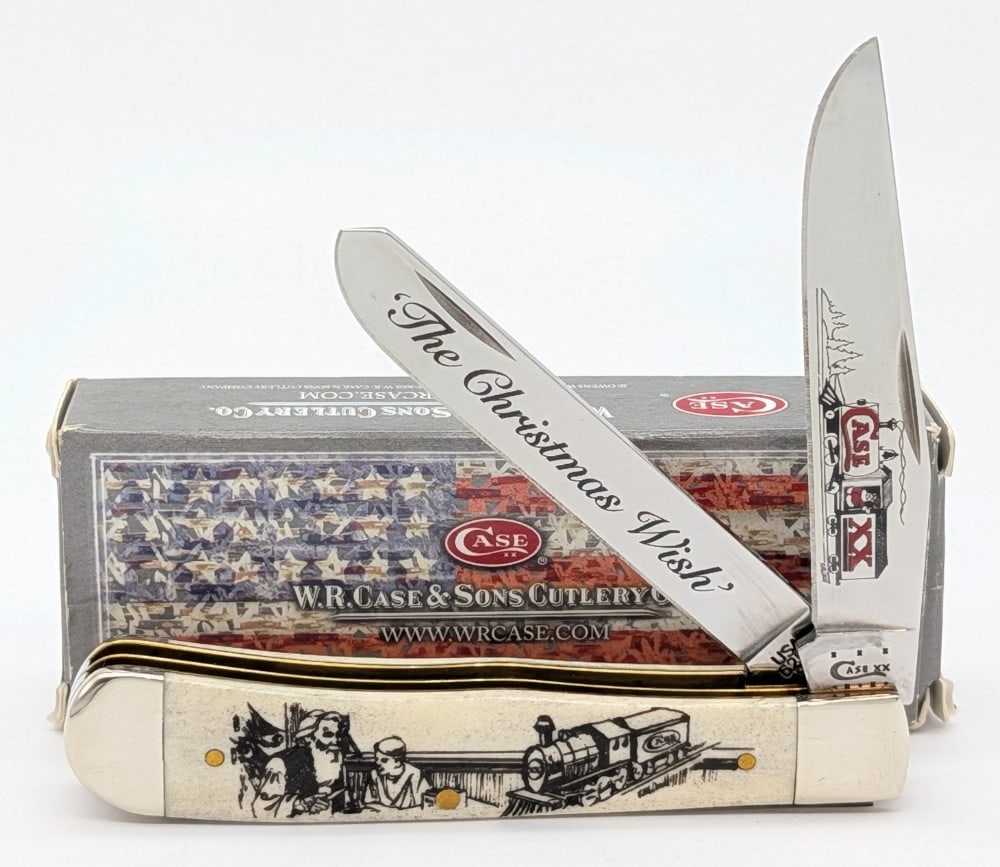 2012 Case XX The Christmas Wish Natural Bone Trapper 6254 w/ Box: Knife is in like new condition. Overall measures 4-1/8in when closed.