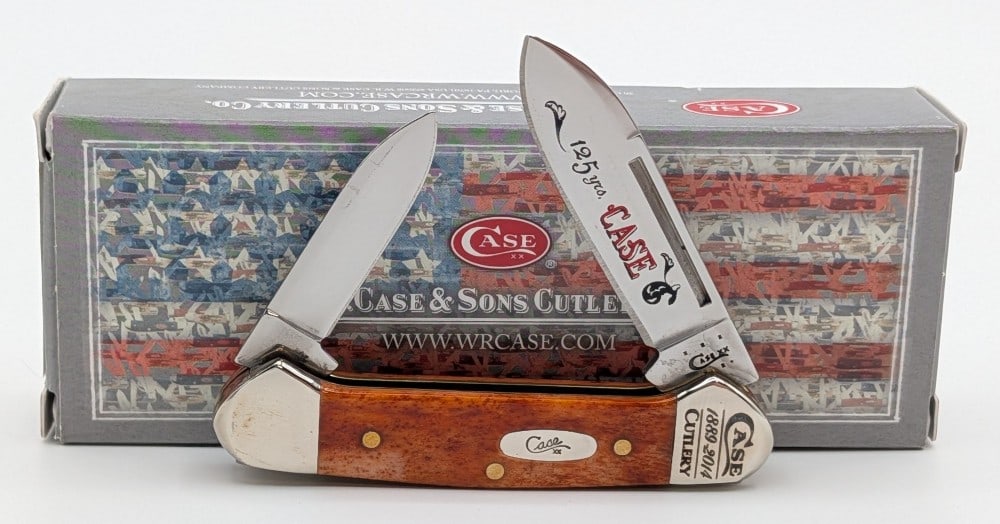 2014 Case XX 125th Anni. Smooth Bone Baby Butterbean 62132 w/ Box: Knife is in like new condition. Overall measures 2-3/4in when closed.