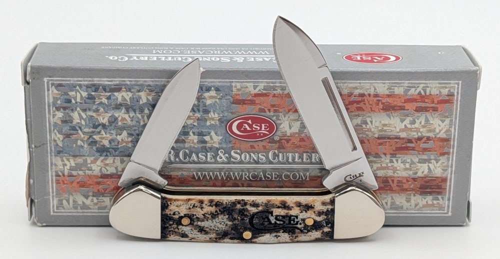 2019 Case XX Toasted Natural Bone Baby Butterbean 62132 w/ Box: Knife is in like new condition. Overall measures 2-3/4in when closed.