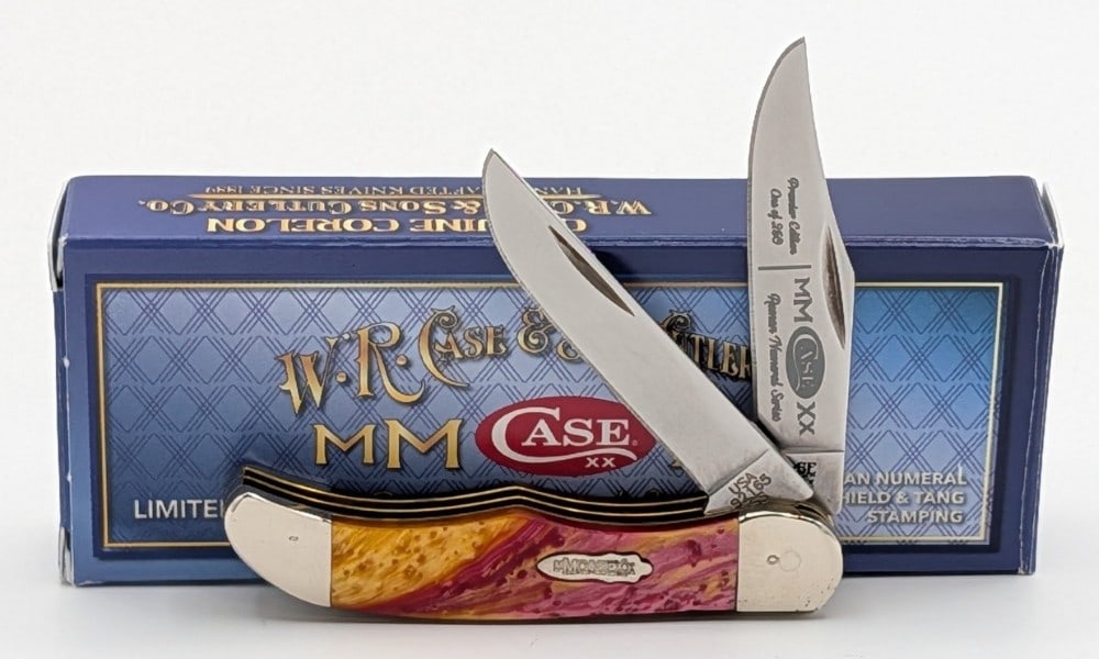 Ltd 2020 Case XX Roman Numeral Golden Ruby Corelon Pocket Hunter 92165 w/ Box: Knife is 1 of 250, and is in like new condition. Overall measures 2-3/4in when closed.