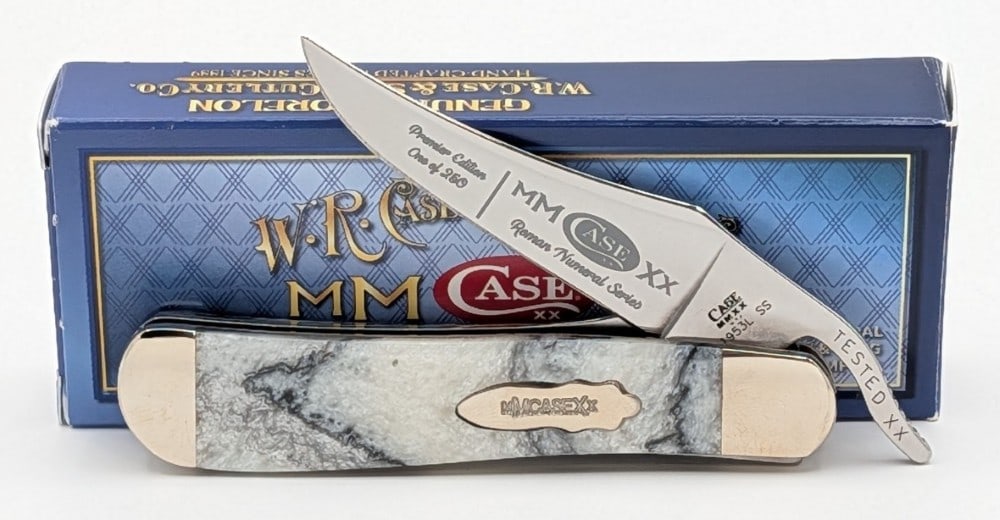 Ltd 2020 Case XX Roman Numeral Ivory Quartz Corelon Russlock 91953L w/ Box: Knife is 1 of 250, and is in like new condition. Overall measures 4in when closed.