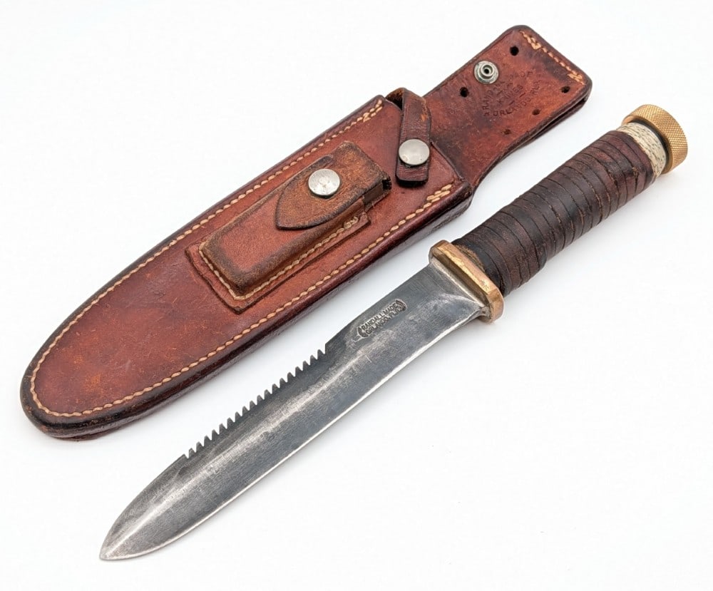 Custom 1970's Randall Model 18 Attack Survival Knife w/ Sheath (1 of 11)