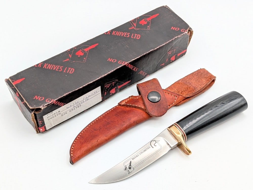 Blackjack Knives Duck Unlimited Water Fowler Knife w/ Sheath & Box (1 of 9)