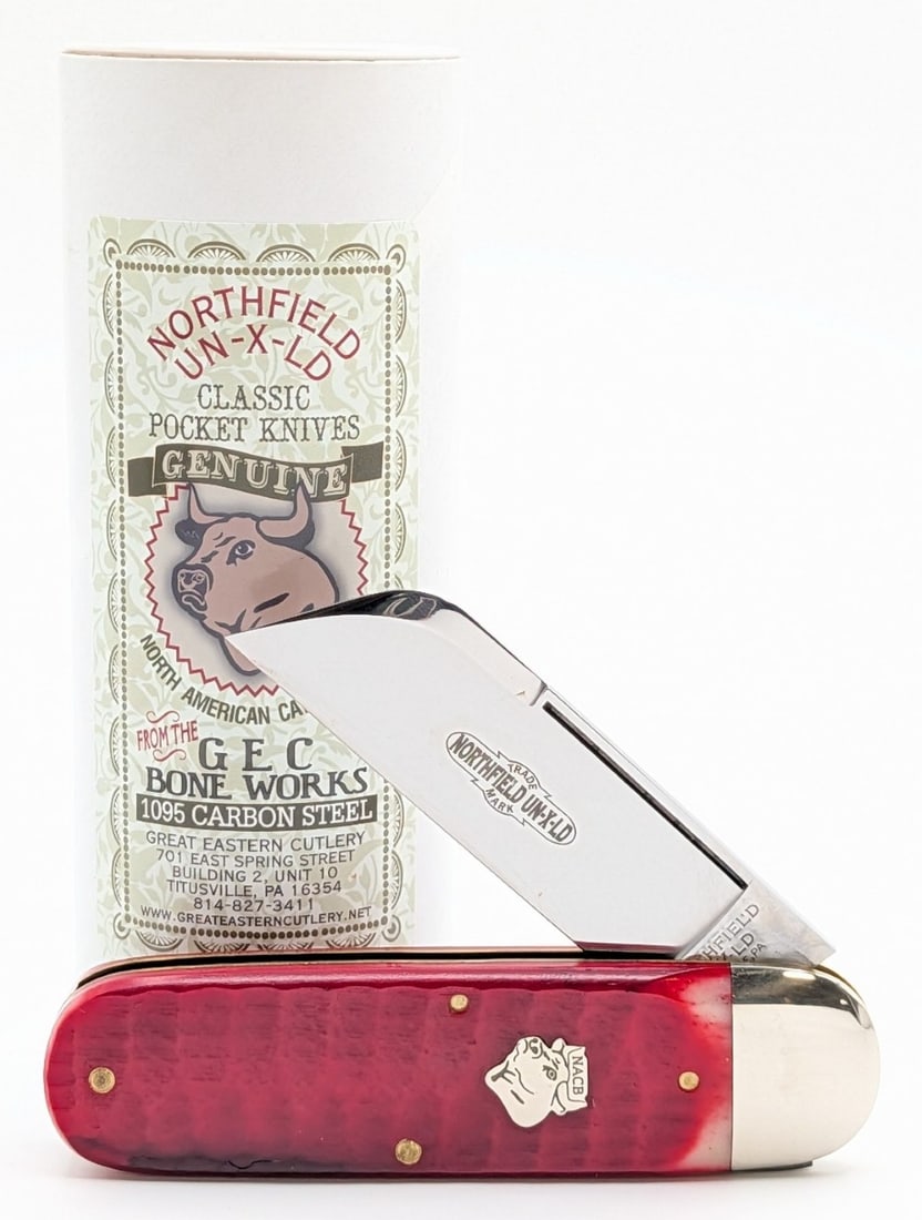 2022 Northfield Knife Co. Blood Red Bone Elephants Toe w/ Tube: Knife is in new condition. Overall measures 4-1/4in when closed.