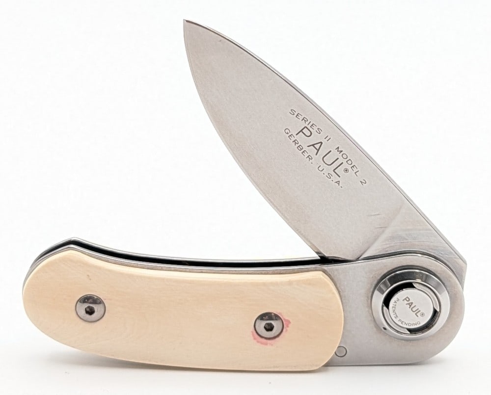 Gerber Series II Model 2 "Exotic Bone" Paul Knife: Knife is in like new condition with minimal wear from handling. Overall measures 3-3/4in when closed.
