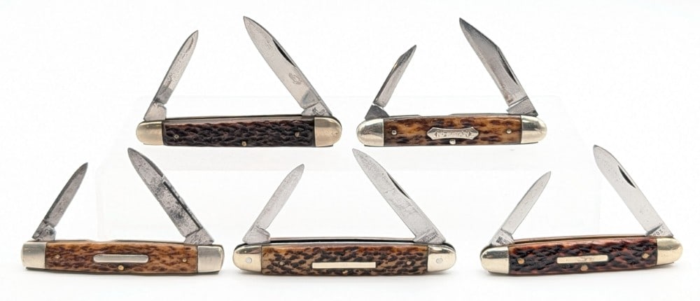 (5) Vtg Jigged Bone Pen Knives (1 of 7)