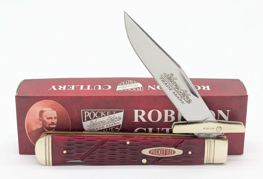 Robeson Shuredge Red Bone Cheetah w/ Bo9: Knife is in like new condition. Overall measures 4-1/2in when closed.