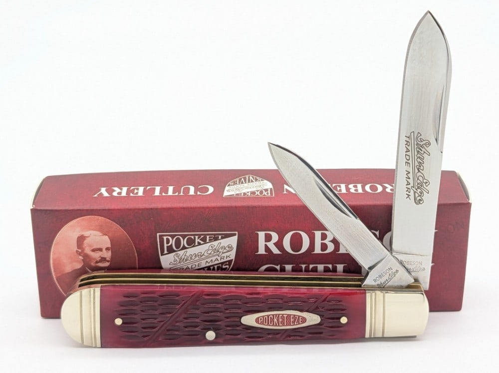 Robeson Shuredge Red Bone Jack Knife ROB622056 w/ Box: Knife is in like new condition. Overall measures 4-1/2in when closed.