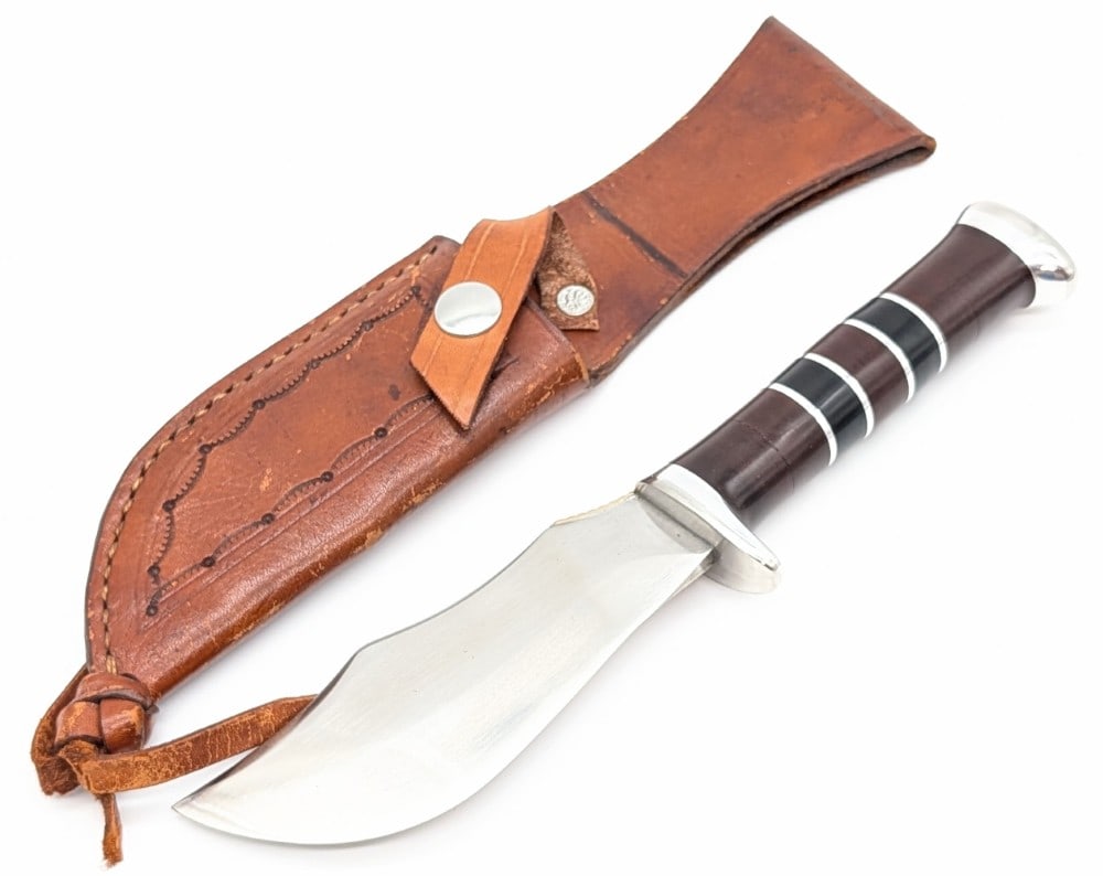 Custom Stacked Micarta Bowie Skinner w/ Sheath (1 of 8)