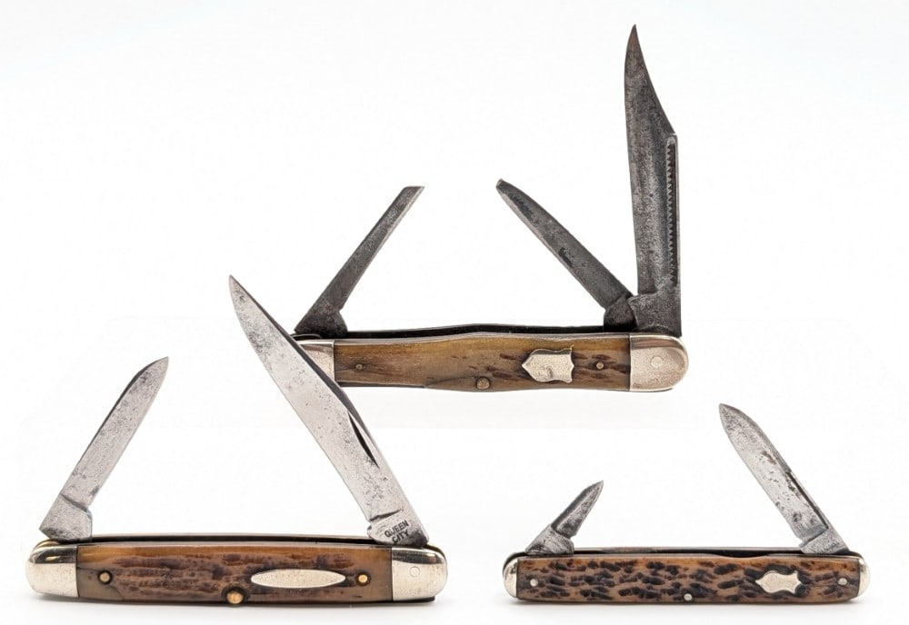 Keen Kutter, Queen City, & Camillus Jigged Bone Folding Knives (1 of 5)