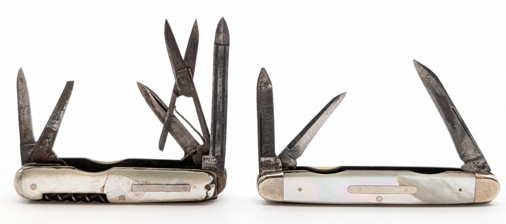 George Wostenholm IXL & OVB Mother of Pearl Folding Knives (1 of 4)