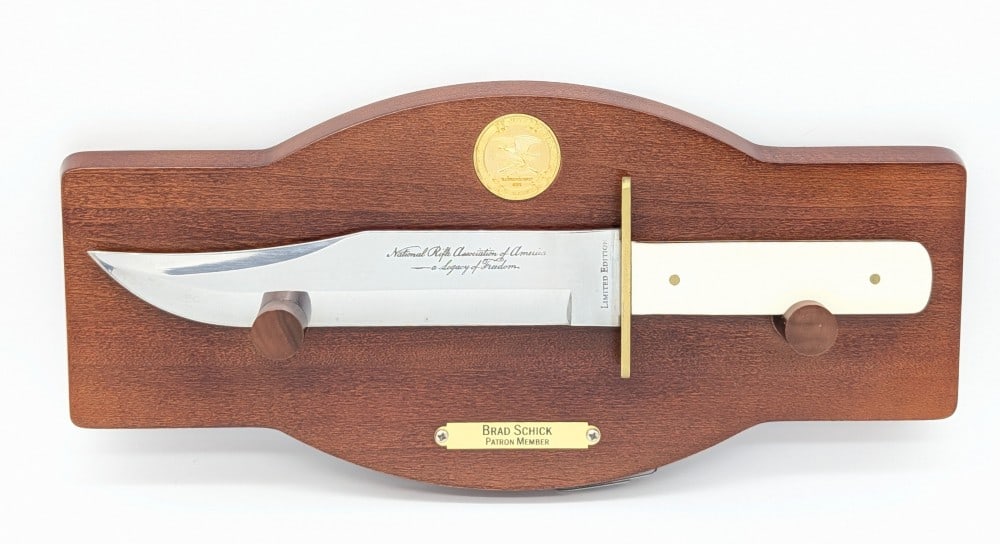 Limited Edition NRAA Member Display Bowie Knife w/ Plaque (1 of 7)