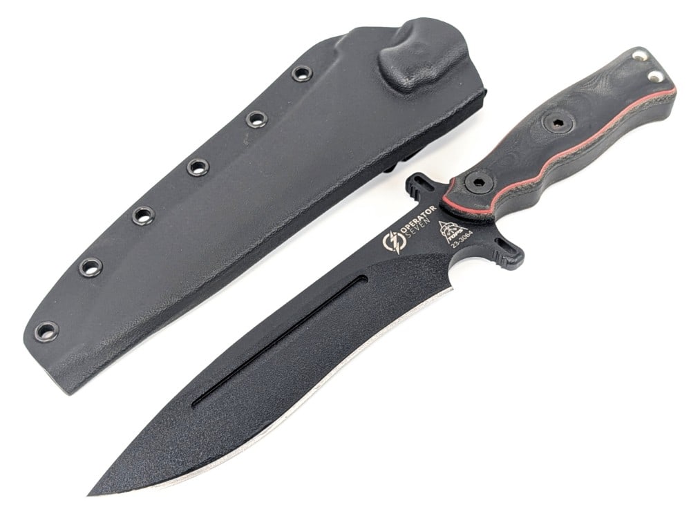 TOPS Operator Seven Black Out Edition Micarta Fixed Blade Knife w/ Sheath (1 of 5)