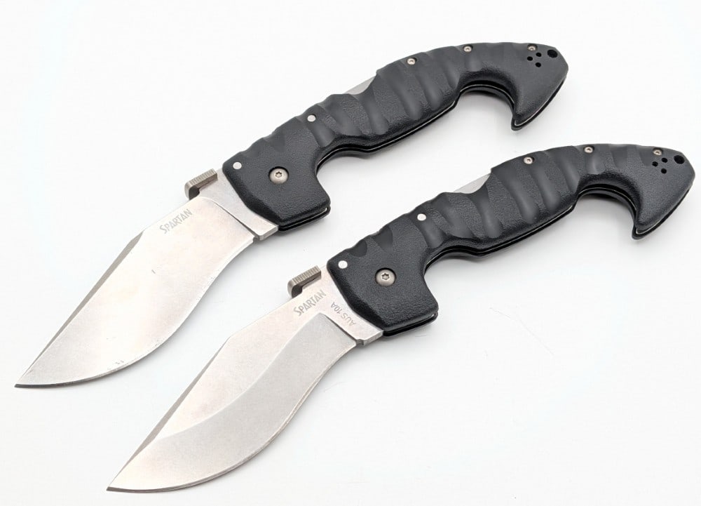 (2) Cold Steel Spartan Bolo Folding Knives: Knives are in like new condition. Overall measures 6in when closed.