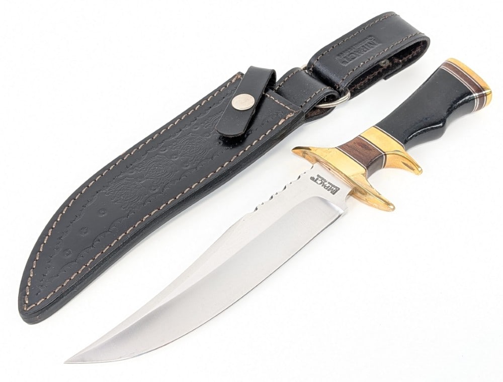 Impact Custom Knives Black Canvas Micarta Sub Hilt Bowie Knife w/ Sheath (1 of 6)