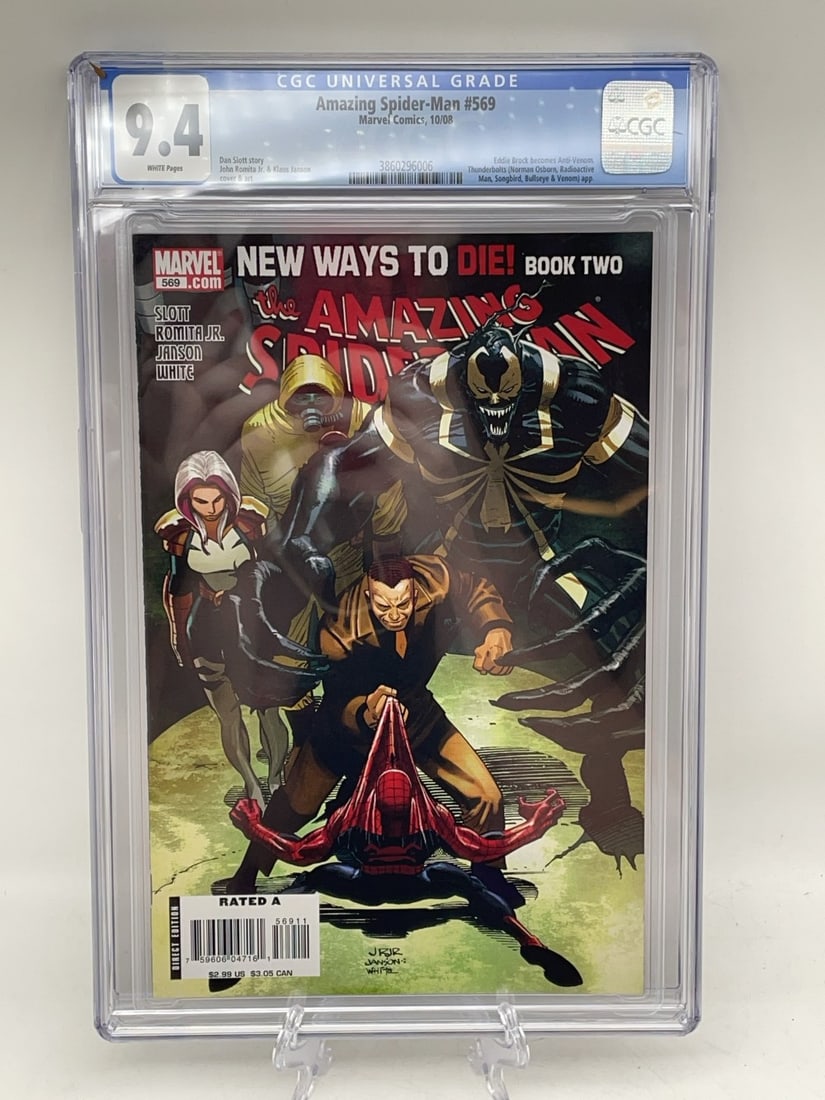 2008 The Amazing Spider-Man #569 CGC 9.4 Comic Book: 2008 The Amazing Spider-Man #569 CGC 9.4 Comic Book. Eddie Brock becomes Anti-Venom