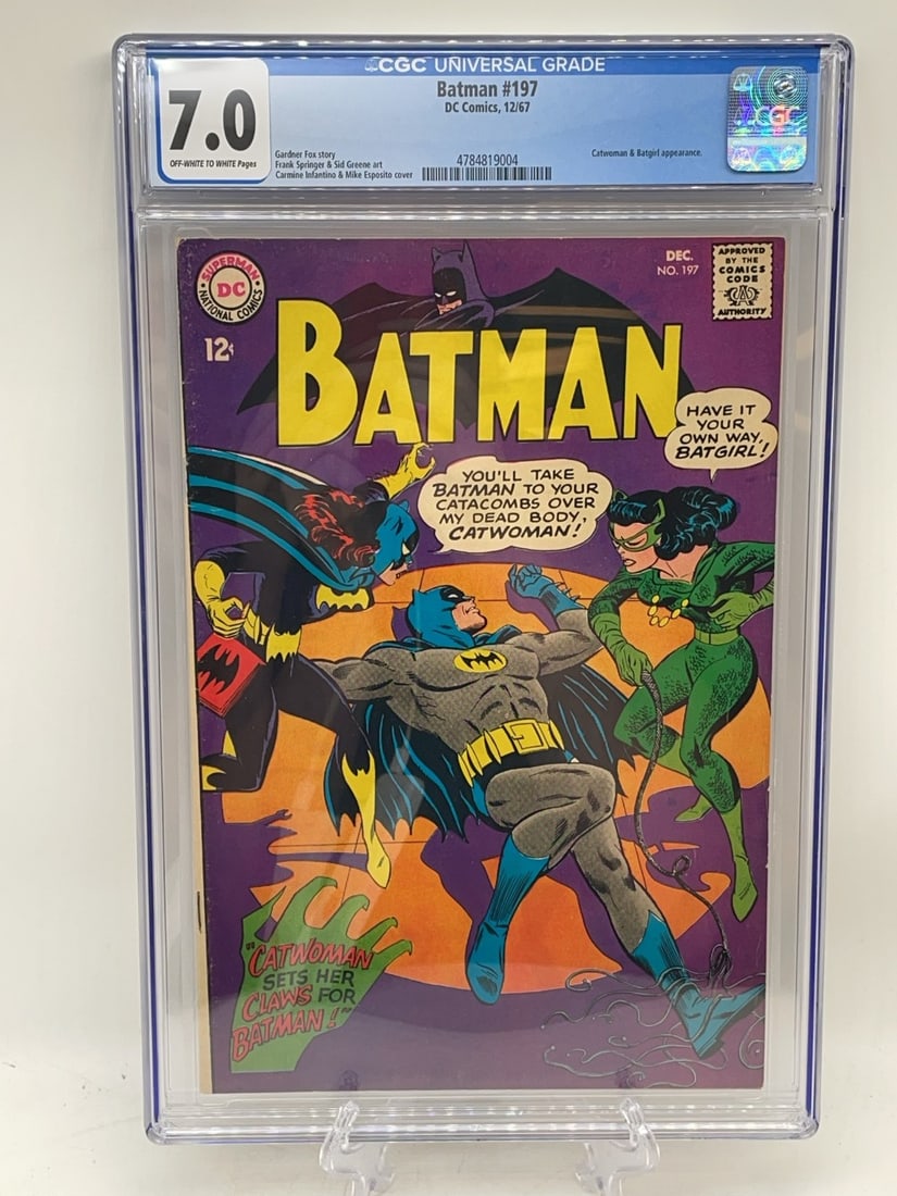 1967 Batman #197 CGC 7.0 Comic Book: 1967 Batman #197 CGC 7.0 Comic Book. Catwoman & Batgirl Appearance