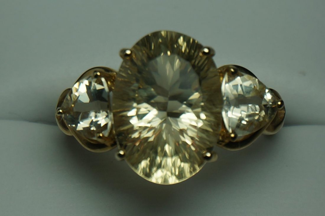 10K Yellow Gold 6.20 Ct Total Weight Genuine Yellow: 10K Yellow Gold 6.20 Ct Total Weight Genuine Yellow Labradorite Ring Size 7 3.4 Grams