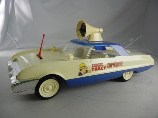 1963 Ideal Battery Operated Dick Tracy Copmobile 24": 1963 Ideal Battery Operated Dick Tracy Copmobile 24" Long