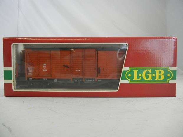 LGB G Scale Double Door Box Car + Brakeman's: LGB G Scale Double Door Box Car + Brakeman's Compartment #4063 MIB