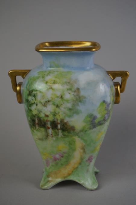 Artist Signed Hand Painted Noritake Nippon Vase 5-1/2": Artist Signed Hand Painted Noritake Nippon Vase 5-1/2" Tall