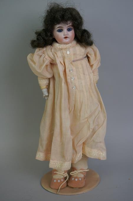Antique 18" Cono & Otto Dressel Doll Marked Germany 7/0: Antique 18" Cono & Otto Dressel Doll Marked Germany 7/0 Bisque Head with Open Mouth Kid Body Bisque Lower Arms