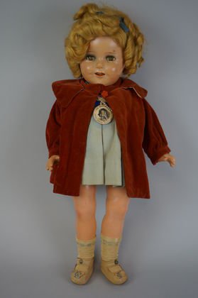 Vintage Ideal 18" Composition Shirley Temple Doll: Vintage Ideal 18" Composition Shirley Temple Doll Original Clothes & Button
