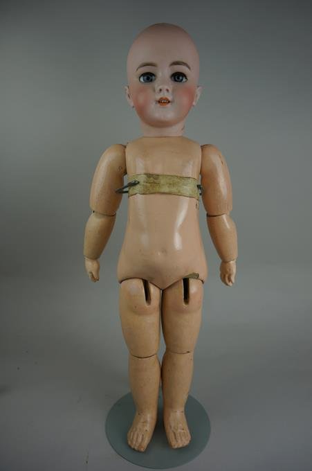 Antique 20" Tete Jumeau French Doll Bisque Open Mouth: Antique 20" Tete Jumeau French Doll Bisque Open Mouth Head Jointed Composition Body Marked With Red Stamp On Body & Head #9