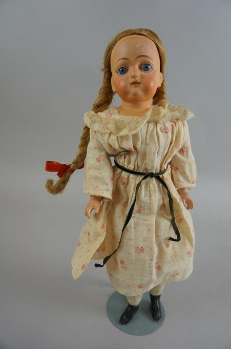 Antique 13" Papier Mache Doll Papier Mache Head, Lower: Antique 13" Papier Mache Doll Papier Mache Head, Lower Arms & Legs Cloth Body Unmarked