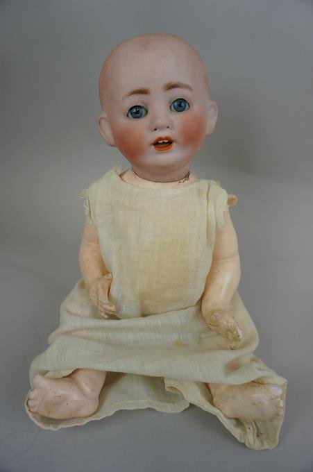 Antique 13" Franz Schmidt German Doll Bisque Open Mouth: Antique 13" Franz Schmidt German Doll Bisque Open Mouth Head Composition Body Marked F.S. & Co. 1255