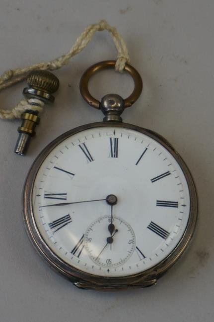 Antique Key Wind .800 Silver Case European Ruby Jewel: Antique Key Wind .800 Silver Case European Ruby Jewel Pocket Watch