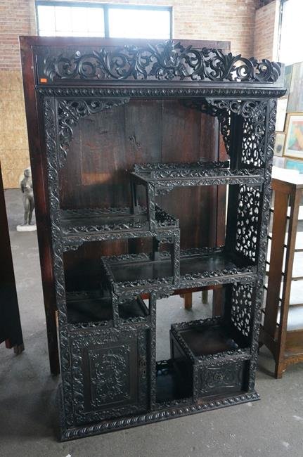 Chinese Carved Rosewood Etarge, Circa 1850's-1890's,: Chinese Carved Rosewood Etarge, Circa 1850's-1890's, Does include back mirror