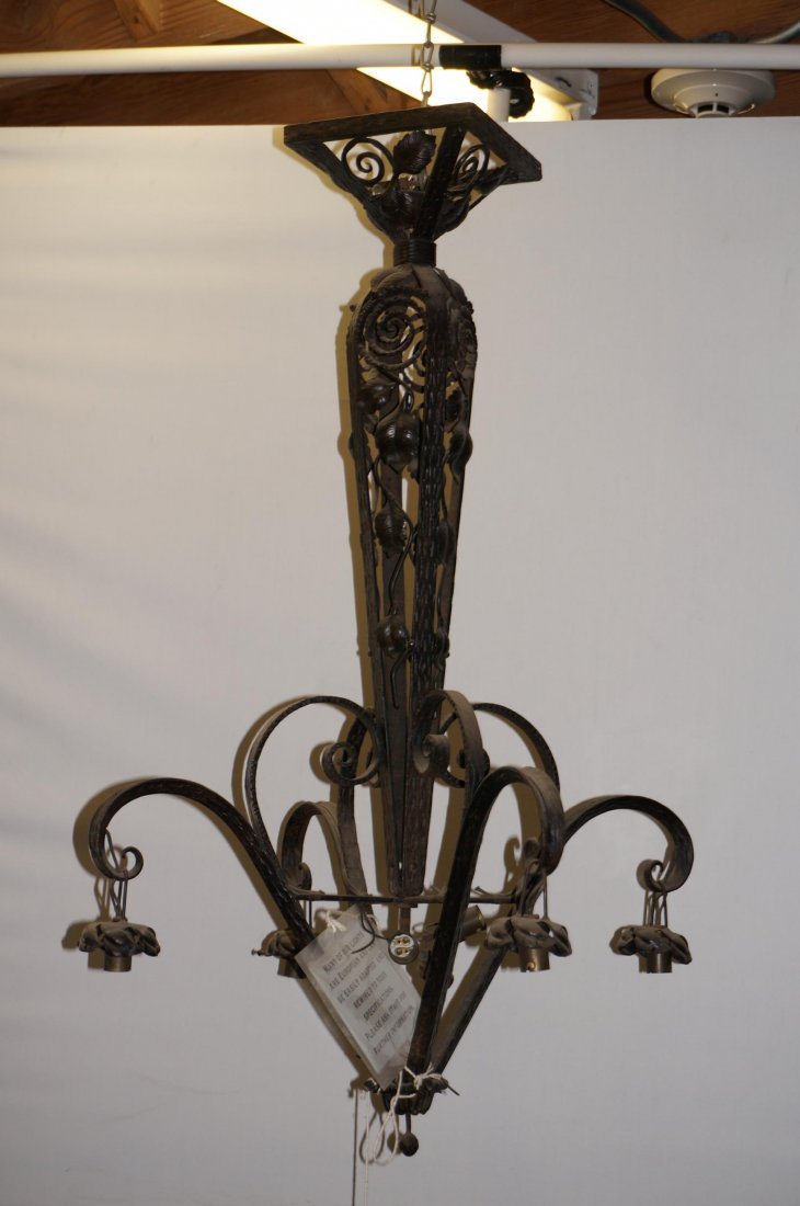French Fer Forge Four Arm Light Fixture: Great Quality, Dimensions: 36" Tall 24" Across