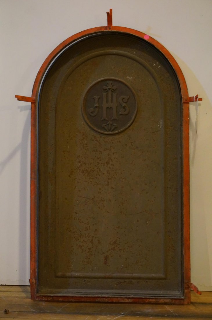 Cast Iron Door Panel with Frame: Estate of Jose Thenee, Dimensions: 44" x 27-1/2" x 3"
