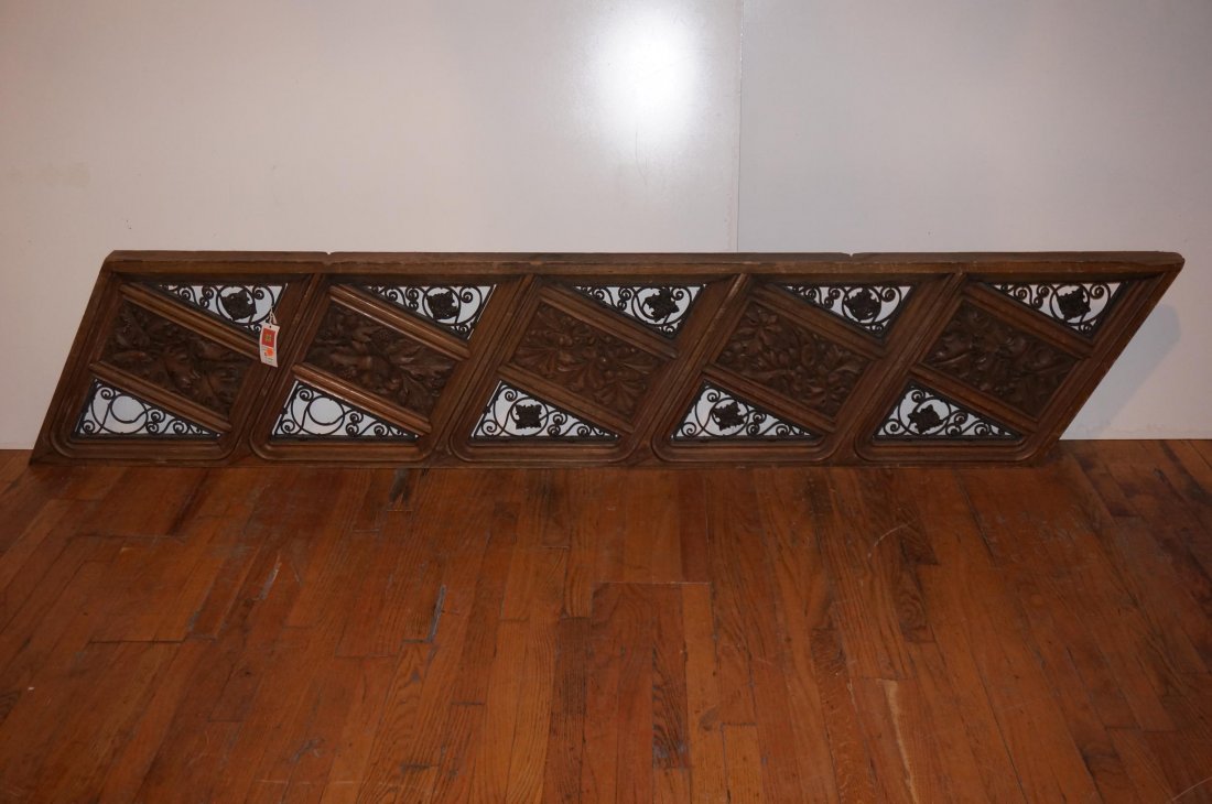 American Wood & Iron Stair Rail: From Potter Palmer Mansion Chicago, Dimensions: 20" x 96" 2-1/2"