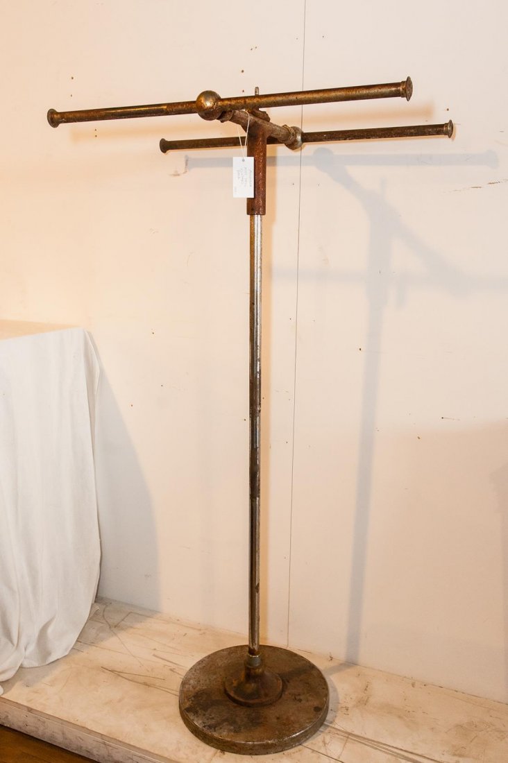 American Steel Art Deco Clothing Rack: Needs Refinishing, Dimensions: 69" x 35" x 18"