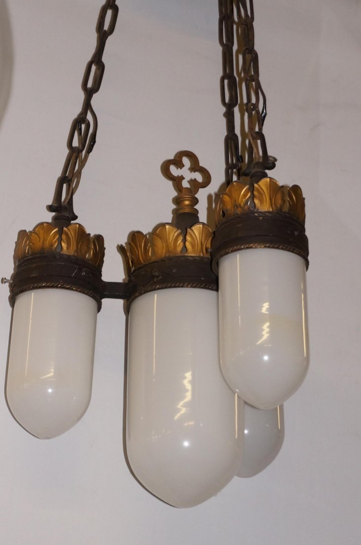 American Light Fixture: Four Globe, Dimensions: 52" Tall 14" Across