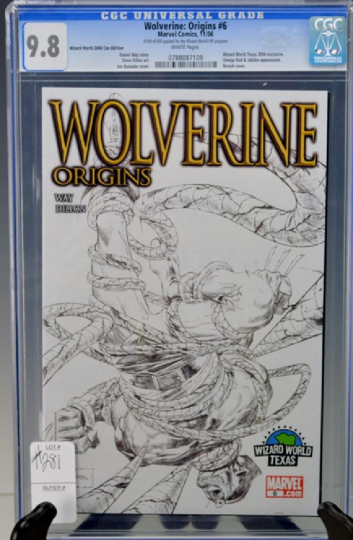 Wolverine Origins #6, CGC 9.8: Includes Wolverine Origins #6, 9.8 CGC, Wizard World Texas exclusive- #109 of 450 graded Omega Red & Jubille appearance, Quesada & Dillion art