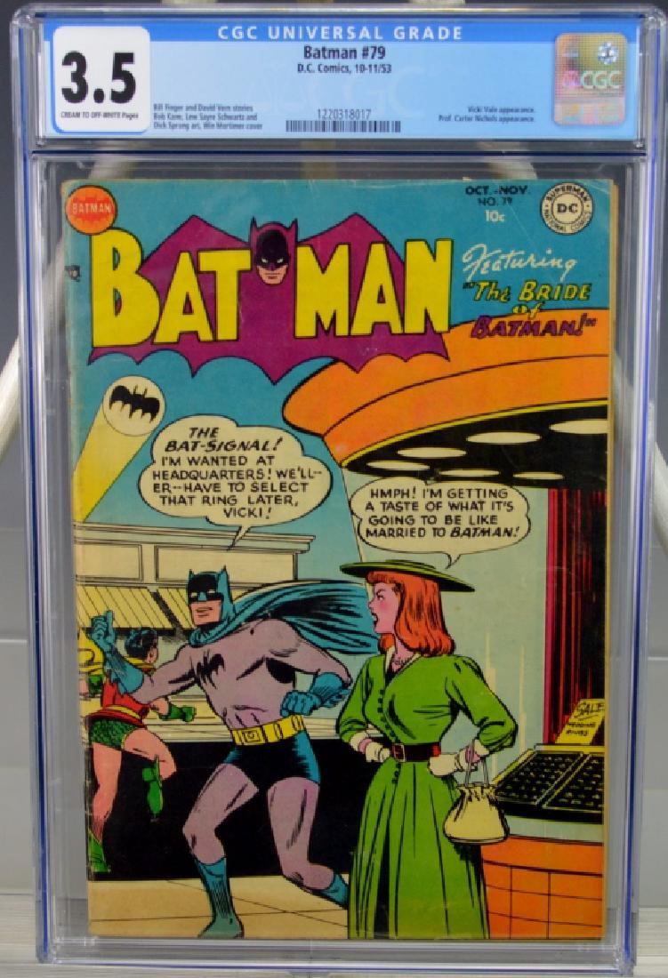 Batman #79 Vicki Vale App.CGC: Includes Batman #79-1953 Vicki Vale and Prof. Carter Nichols Appearances ''Bride of Batman'', Bob Kane & Sprang art. CGC 3.5