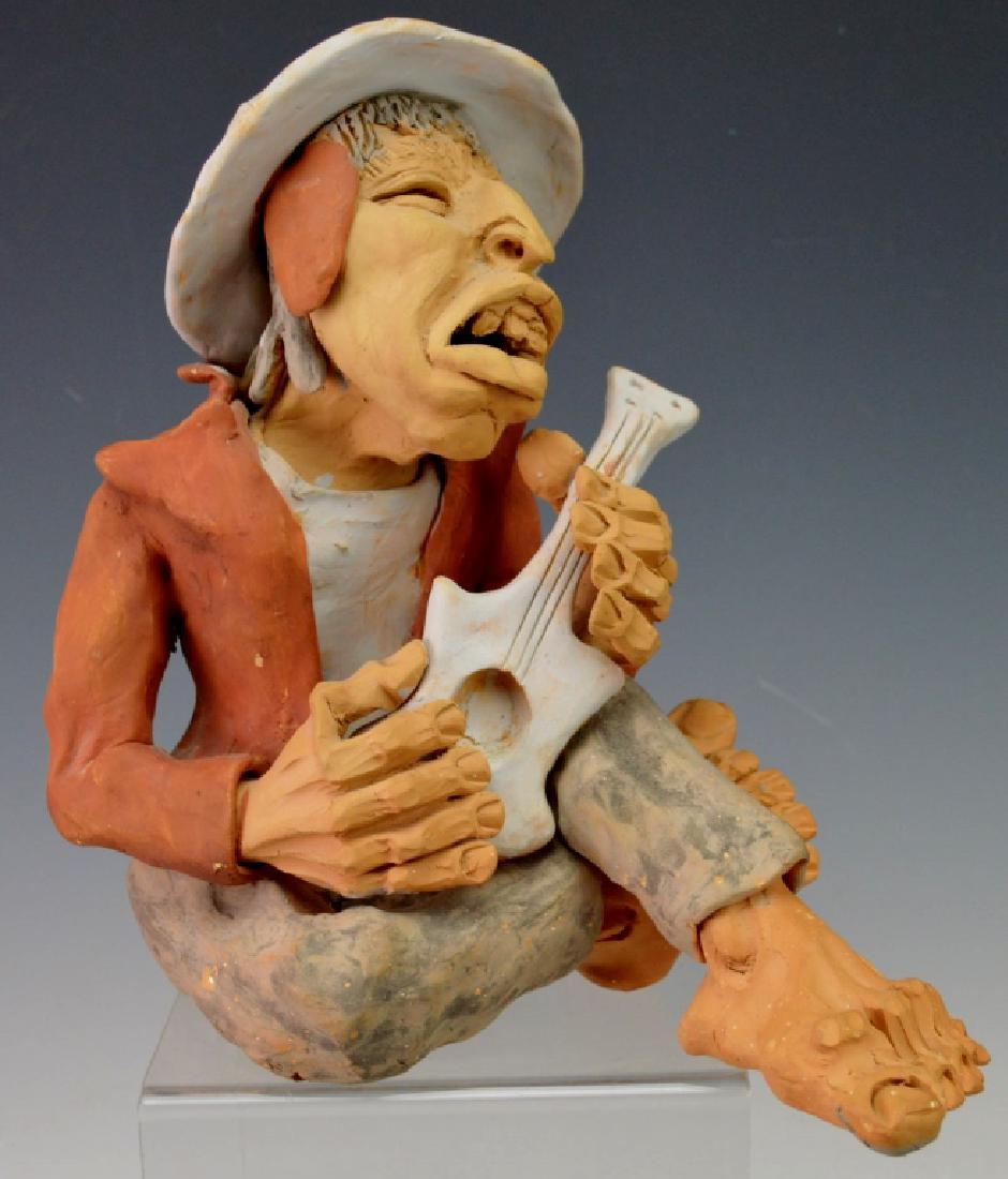 Studio Pottery Sculpture of a Musician (1 of 4)