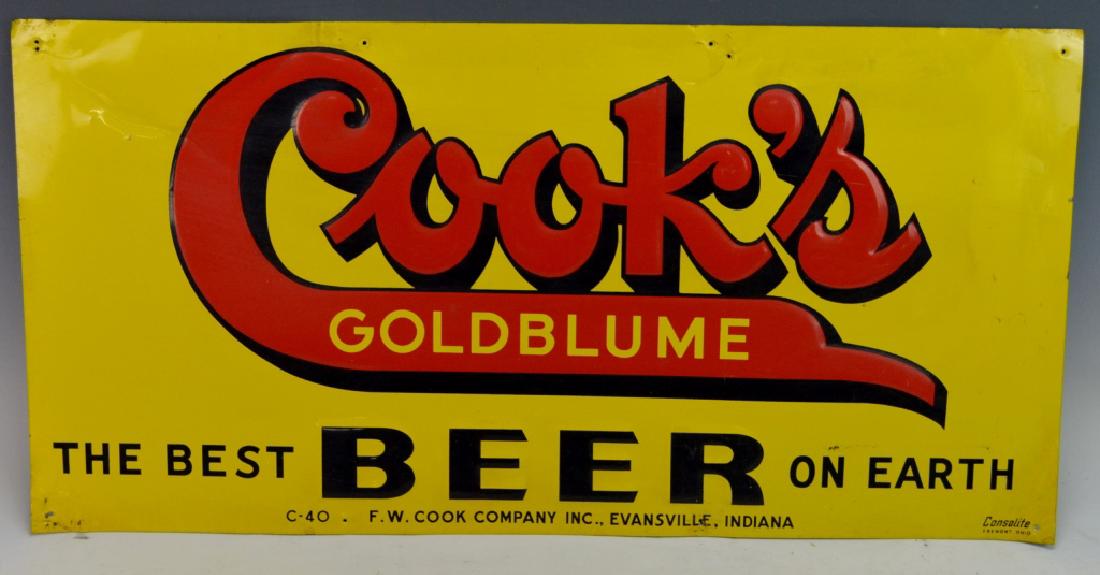 Cook's Goldblume Tin Beer Sign (1 of 5)