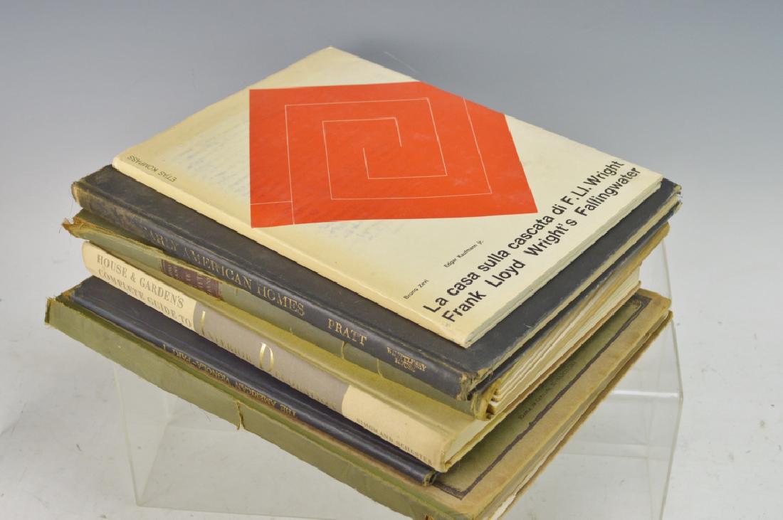 Coffee Table Book Grouping: Includes (7) books. Colasanti, Arduino / VOLTE E SOFFITTI ITALIANI 1915 Architecture, Early American Homes, La casa sulla cascata di F. Ll. Wright, House and Garden complete guide Interior Decorations