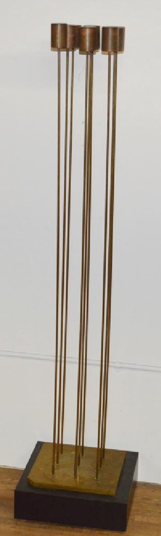Winni Brueggemann Sound Sculpture: Includes a Winni Brueggemann sound sculpture. A sonambient floor piece done in the style of Harry Bertoia. Interactive metal strands sway when touched creating an resounding, deep chiming sound. Measu