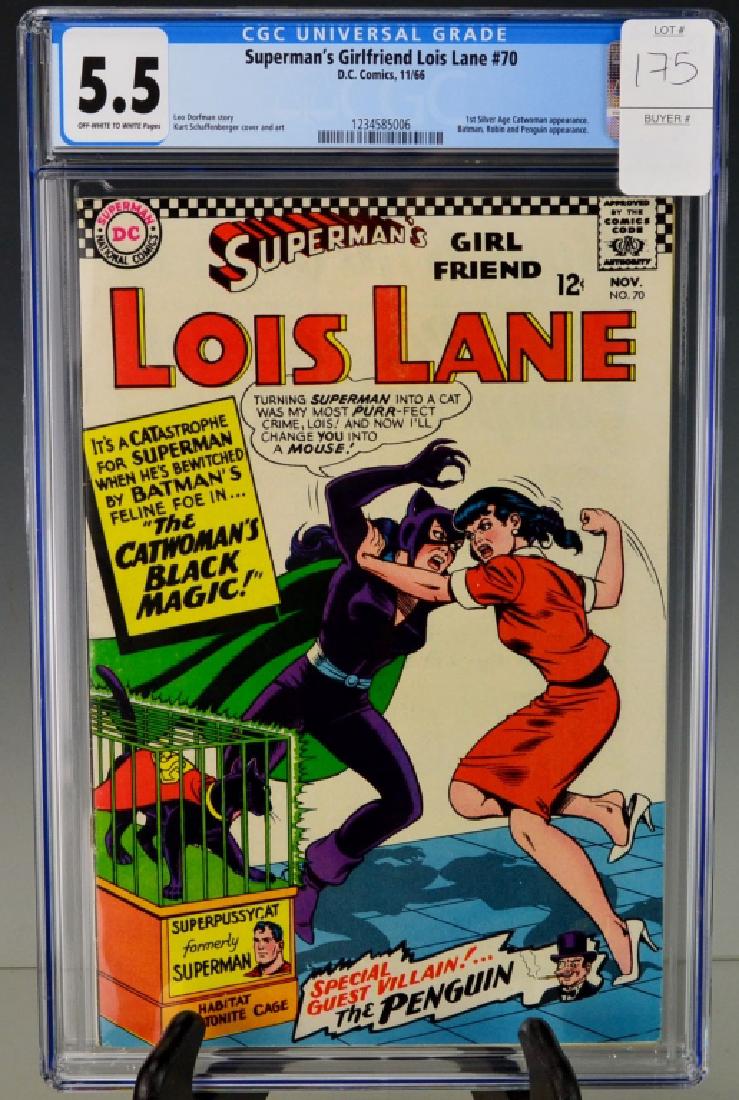 Superman's Girlfriend Lois Lane #70-1966 CGC 5.5: Includes Superman's Girlfriend Lois Lane #70-1966-1st Silver Age Catwoman, CGC 5.5