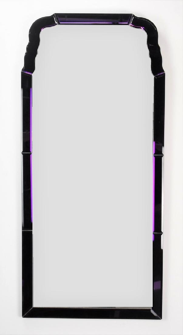 Theodore Alexander Amethyst Venetian Mirror: Includes: Theodore Alexander, Paul Maitland Smith, Amethyst Venetian Mirror, with amethyst and clear glass panels, measuring: 36" x 17"
