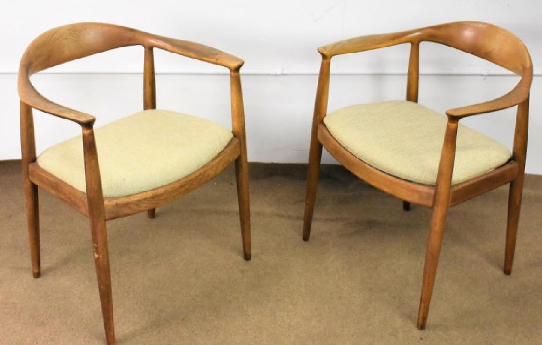 Florence Knoll Hans Wegner "The Chair": Includes: (2) of Hans Wegners, "The Chair." Rare opportunity to own a fine pair of danish mid century modern chairs designed by Hans Wegner (1914-2007) built in the shop of Johannes Hansen and Retaile