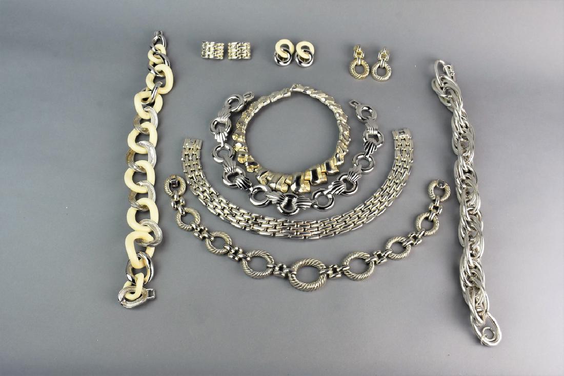 Givenchy Costume Jewelry Necklace Grouping: Grouping includes (6) Costume Jewelry metal / metal and bead necklaces by Givenchy,
