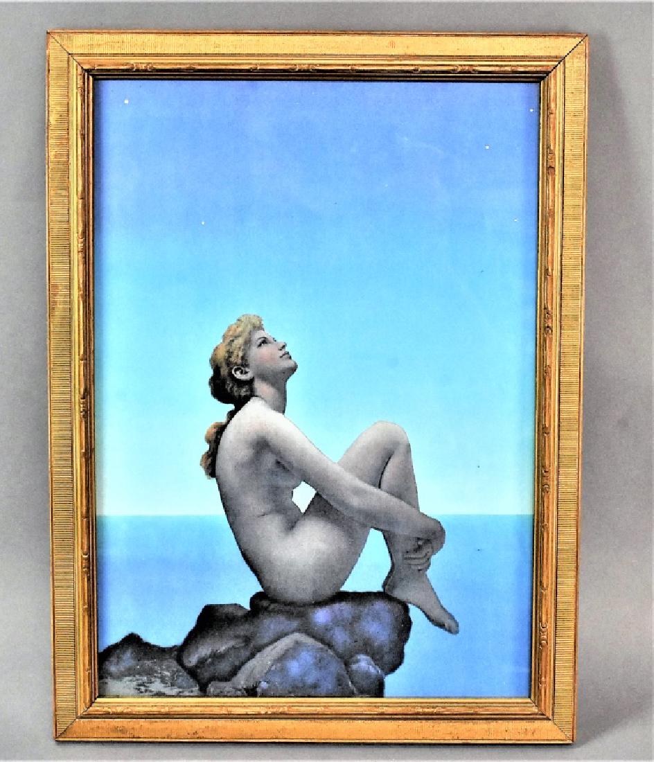Maxfield Parrish Stars Print: A Maxfield Parrish Print titled 'Stars' that was painted in 1926 for Reinthal & Newman, which was distributed as a print by the House of Art. Measures approx. 9.5" by 13.5" without frame. Total weight