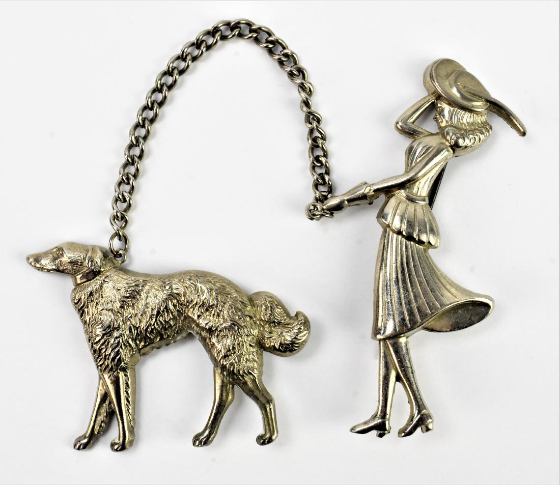 Girl with Dog Pin: Coro, Girl walking a dog pin.