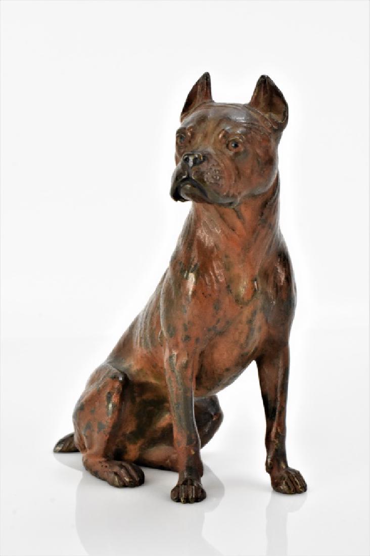 Cold Painted Bronze Sculpture of a Boxer: Cold Painted Bronze sculpture of a Boxer in the manor of Franz Bergman. Measures 4.5in H.
